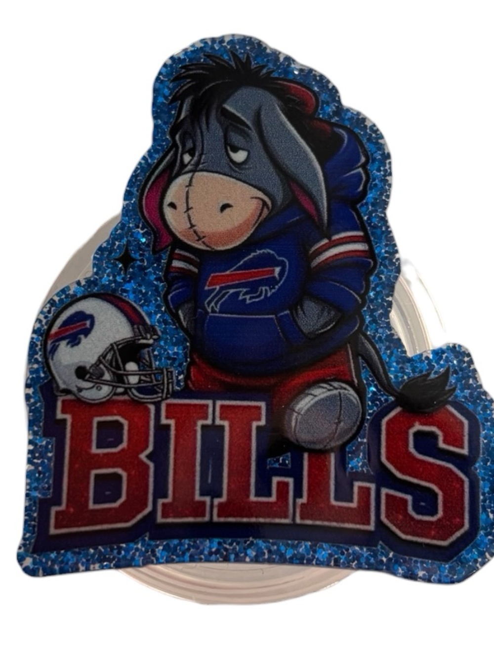NFL Buffalo  Retractable Badge Reel with Alligator or Belt Clip - Clear/Silver